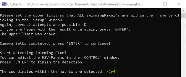 Position des Pixel in der Matrix